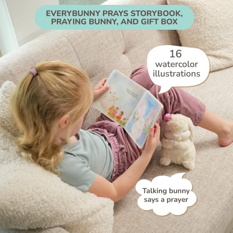 Tickle & Main Everybunny Prays Bunny Plush & Musical Prayer Toy for Christening Gifts for Girls - Pink, 7 in - Baby Dedication & Baptism Gifts for Girls with Illustrated Board Book - Image 2